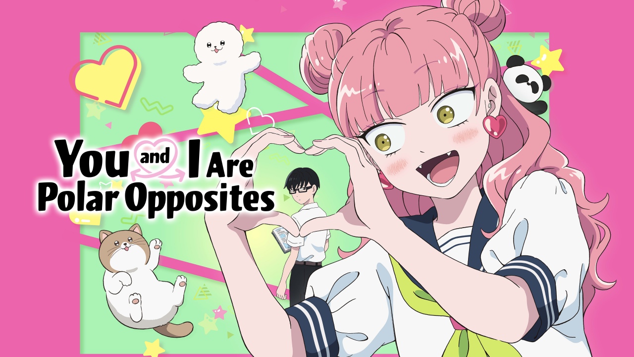 Cover art of the anime series 'You and I Are Polar Opposites,' featuring the main romantic couple
